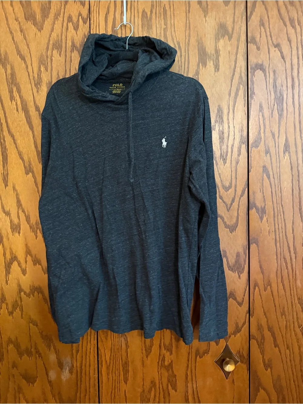 Polo Ralph Lauren Lightweight Jersey Hoodie Men’s Large Black Heather